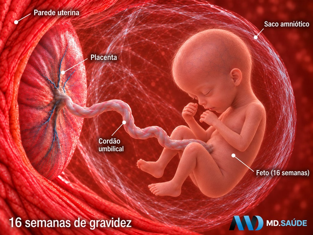 Feto na décima sexta semana de gravidez