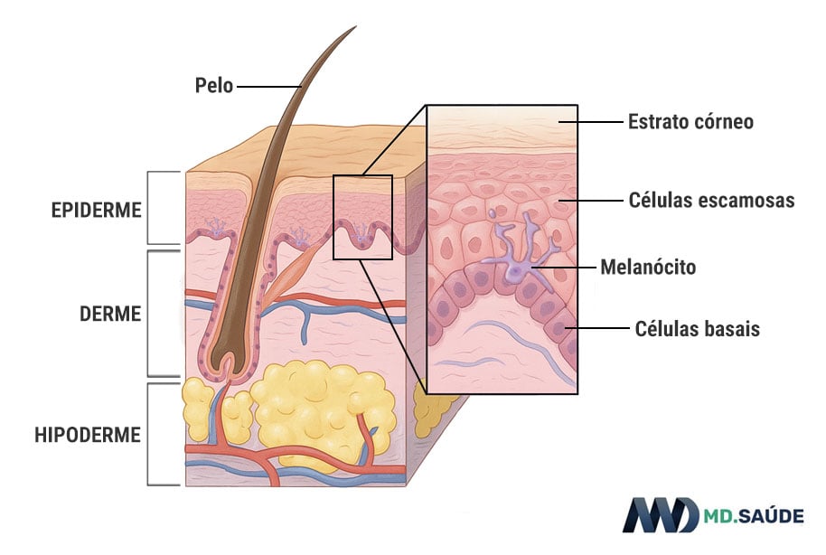 Camadas da pele - Células basais
