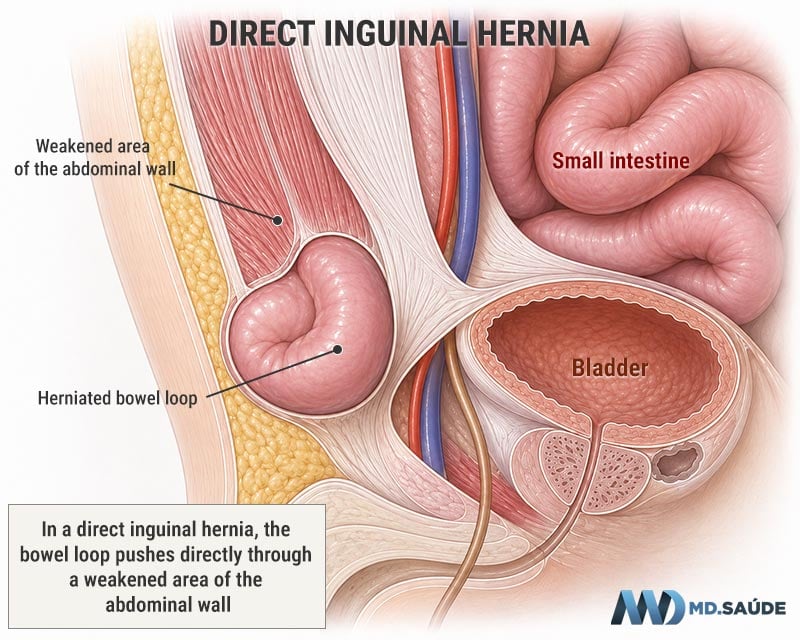 Direct inguinal hernia
