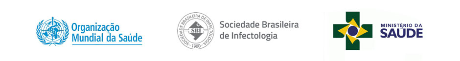 Logos Sociedade Brasileira de Infectologia, Ministério da Saúde e Organização Mundial de Saúde