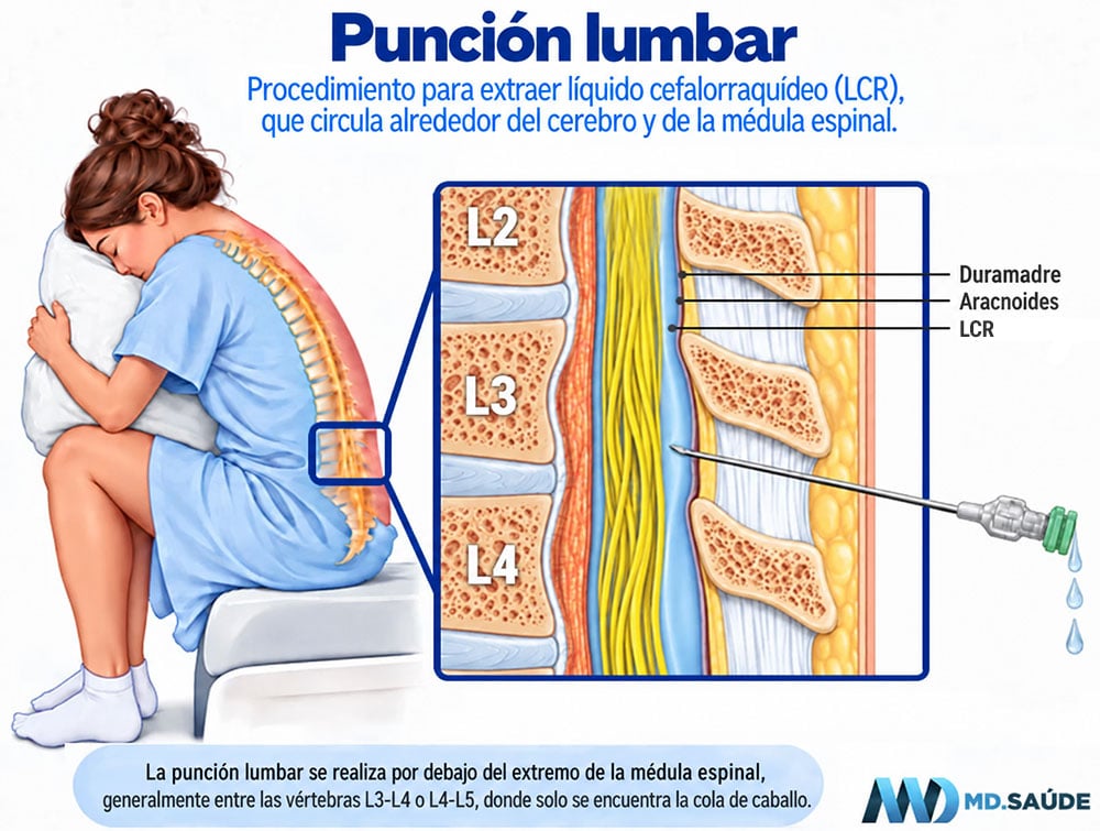 Punción lumbar para el diagnóstico de la meningitis