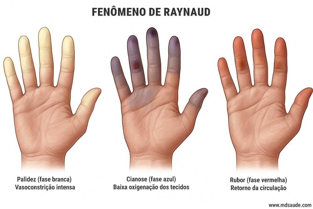 Tríade clássica do fenômeno de Raynaud