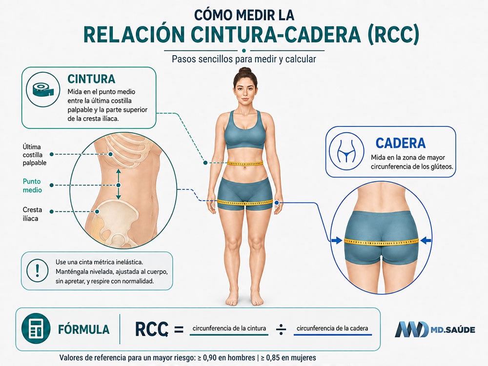 Cómo medir la relación cintura-cadera (RCC)