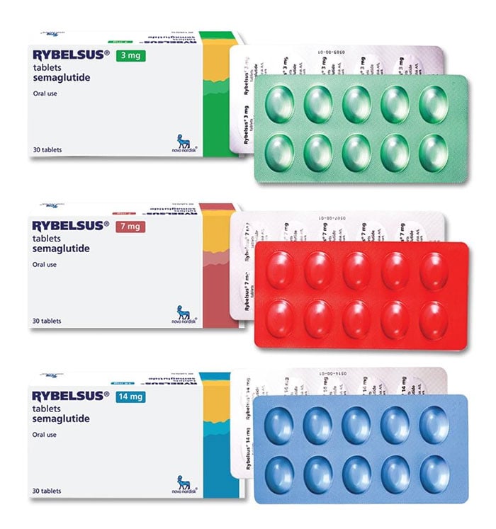 Rybelsus comprimidos de 3 mg, 7 mg e 14 mg